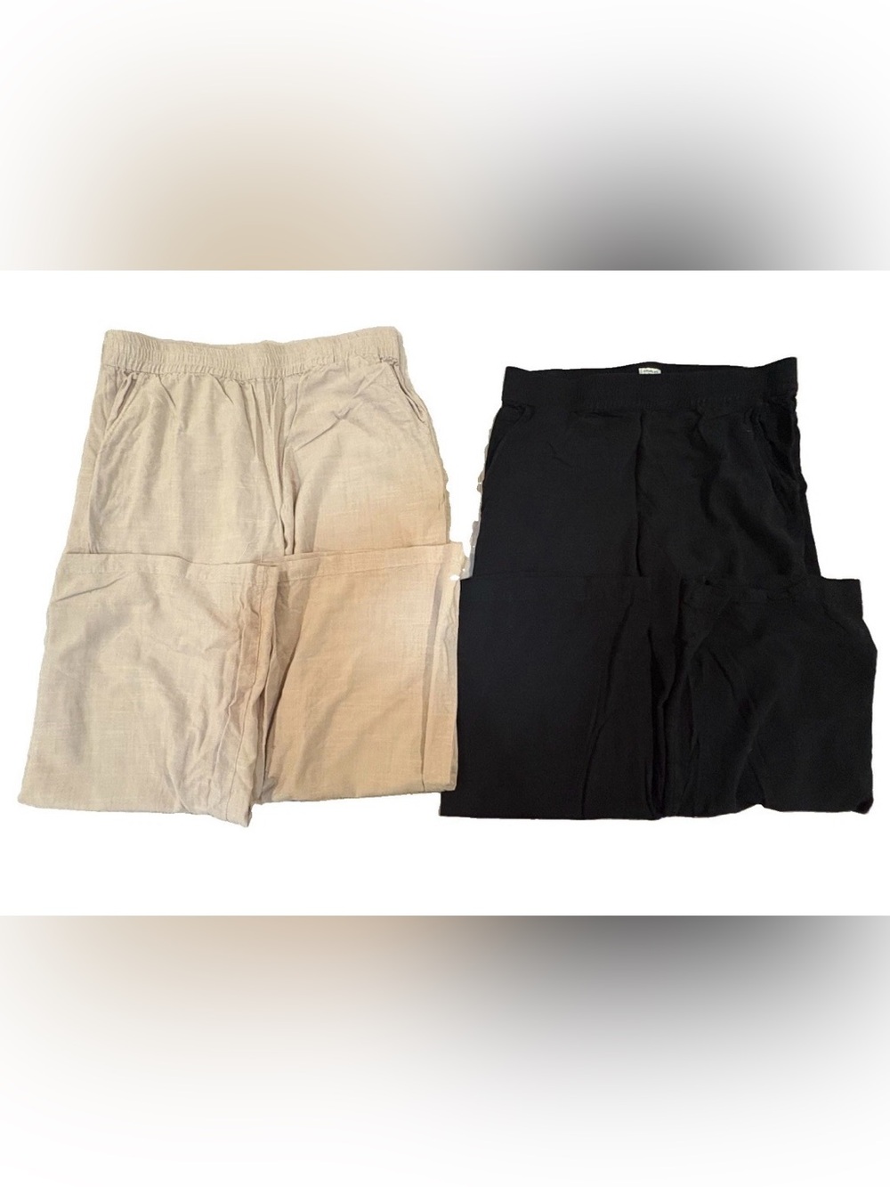TWO Marine Layer Re-Spun Black Wide Leg Allison Trouser Elastic Waist Pantswomen